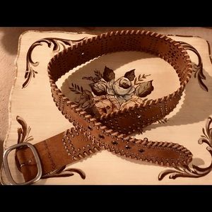 Women’s Calvin Klein Leather & Metal Studded Belt.